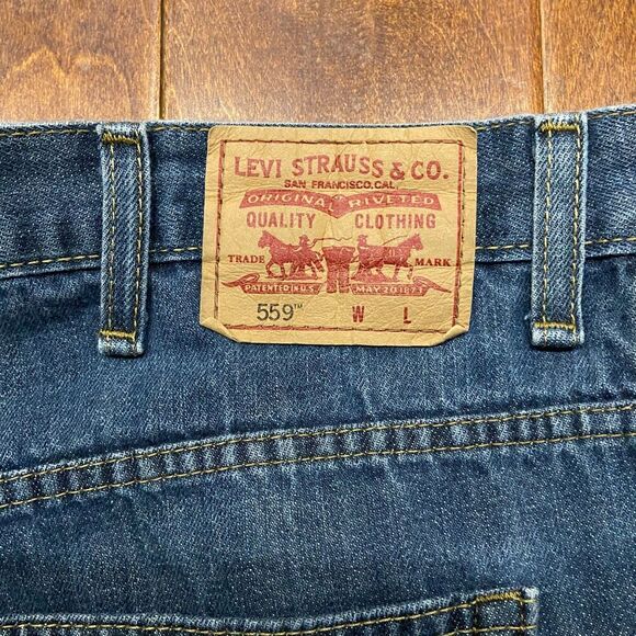 Levi's 559 Y2K Relaxed Straight Leg Denim Blue Jeans Y2K Men's Size 44 x 32 - Picture 2 of 11
